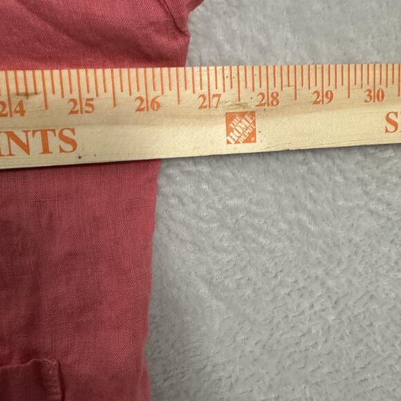 Match Point Boxy Crop Linen Top Coral Minimalist Quiet Luxury Women’s Small - Picture 7 of 8